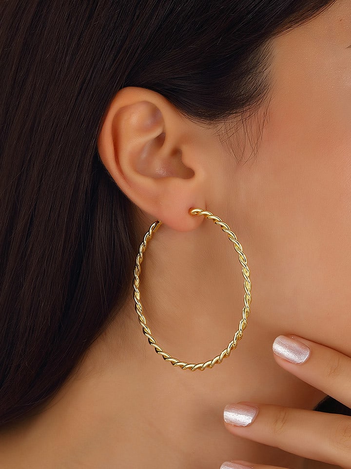 Nakkash Pozłacane kolczyki-kreole rozmiar: onesize