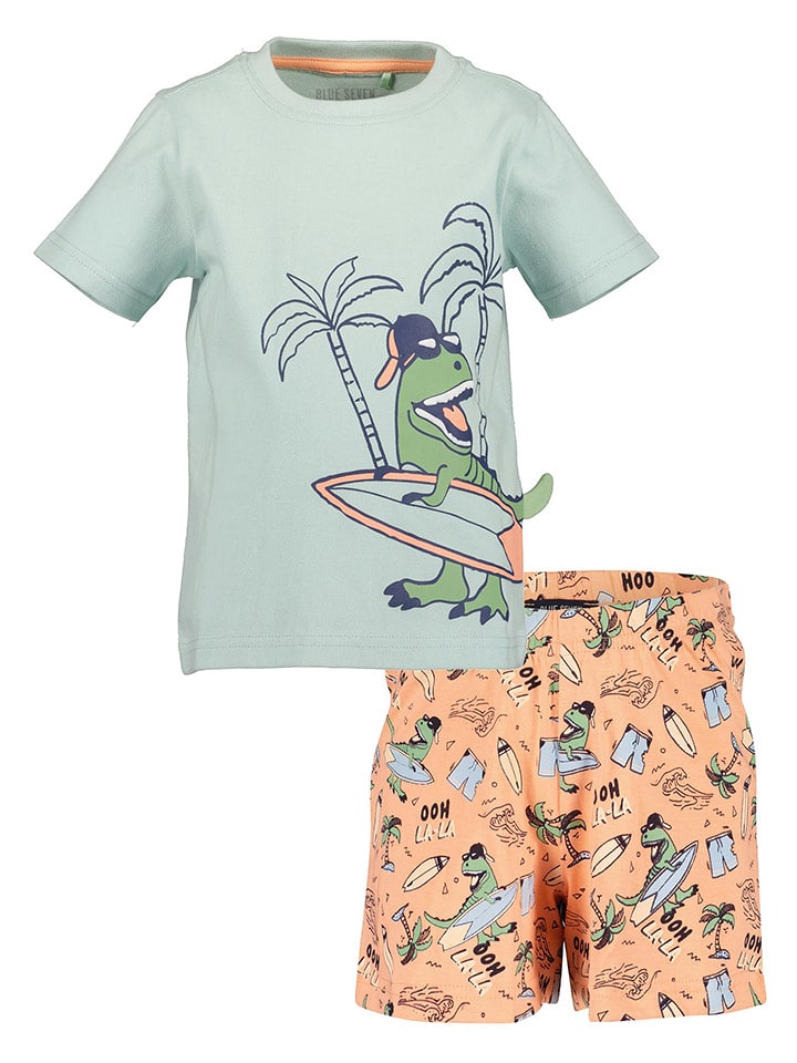 Blue Seven Piżama w kolorze turkusowo-pomarańczowym rozmiar: 92/98