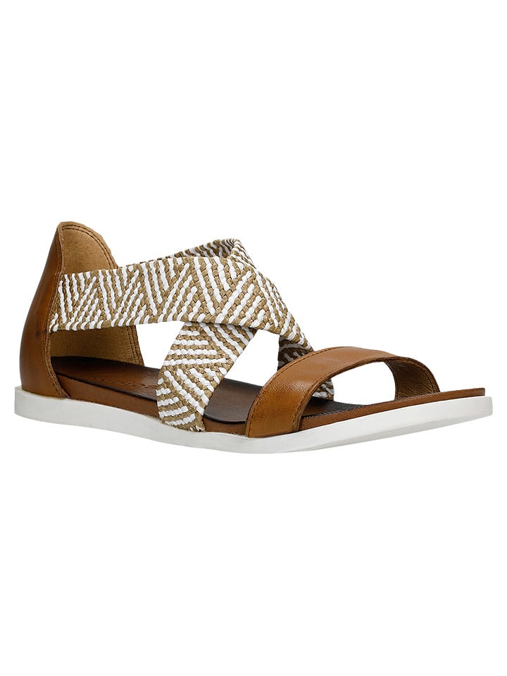 Wojas Sandały w kolorze jasnobrązowo-białym rozmiar: 38