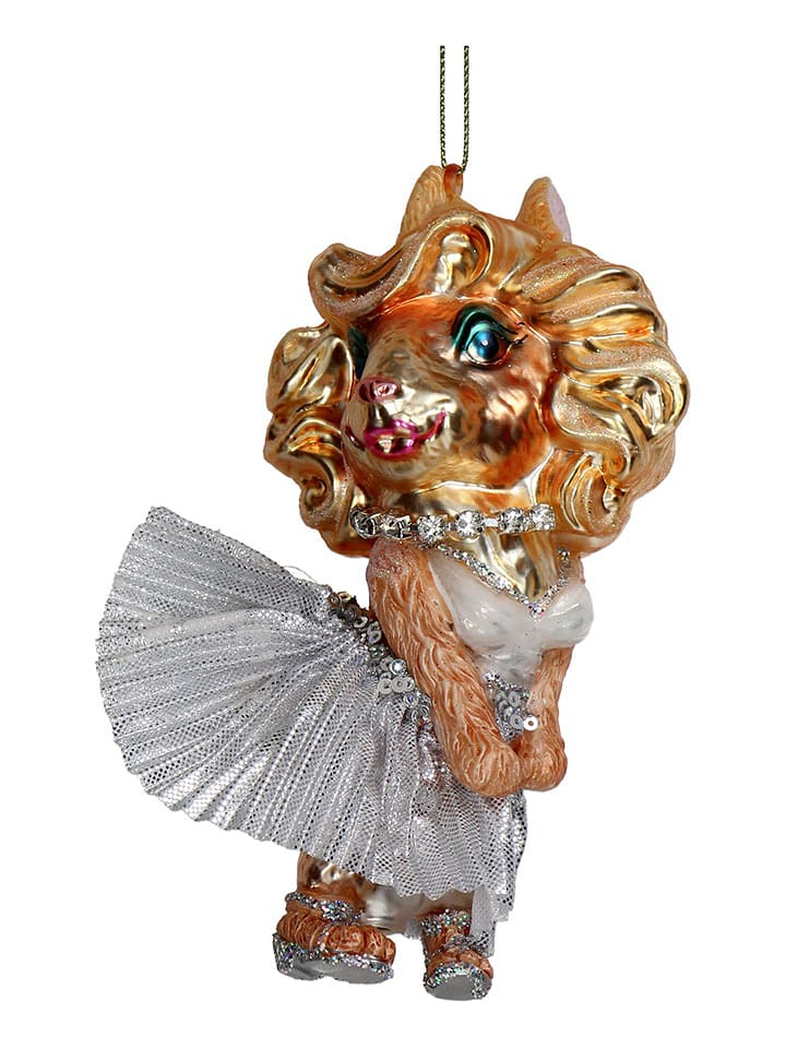 Kersten Ozdoba choinkowa "Lady Dog" w kolorze złotym - wys. 13 cm rozmiar: onesize