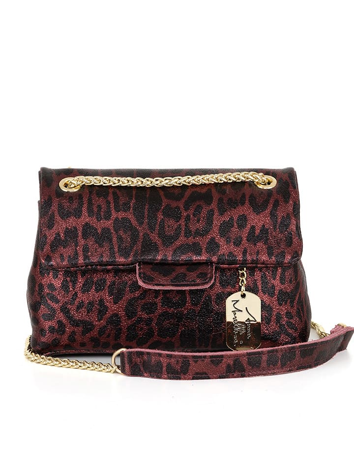 Anna Morellini Skórzana torebka "Ondina" w kolorze bordowym - 22 x 19 x 8 cm rozmiar: onesize