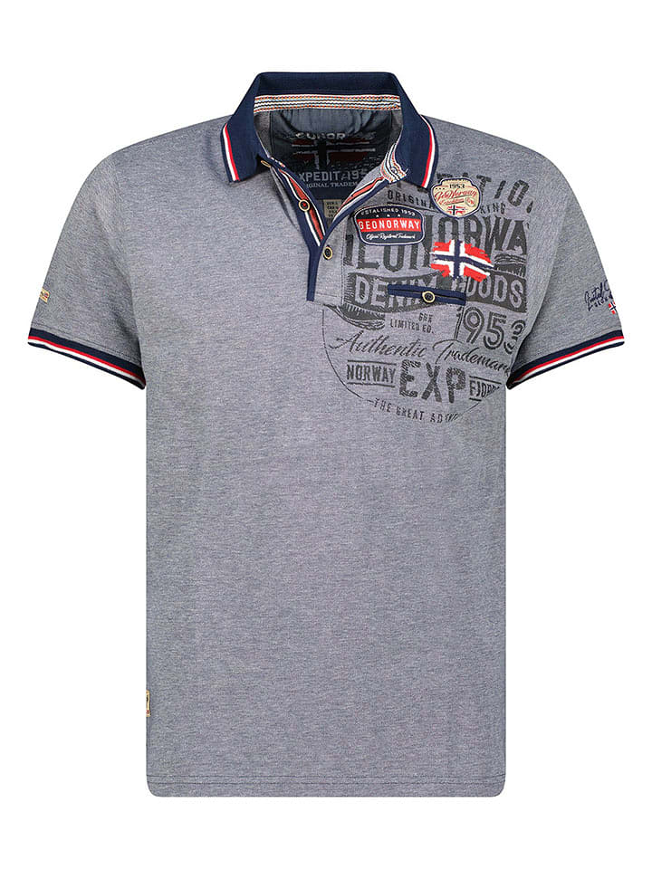 Geographical Norway Koszulka polo "Kollower" w kolorze niebieskim rozmiar: 140
