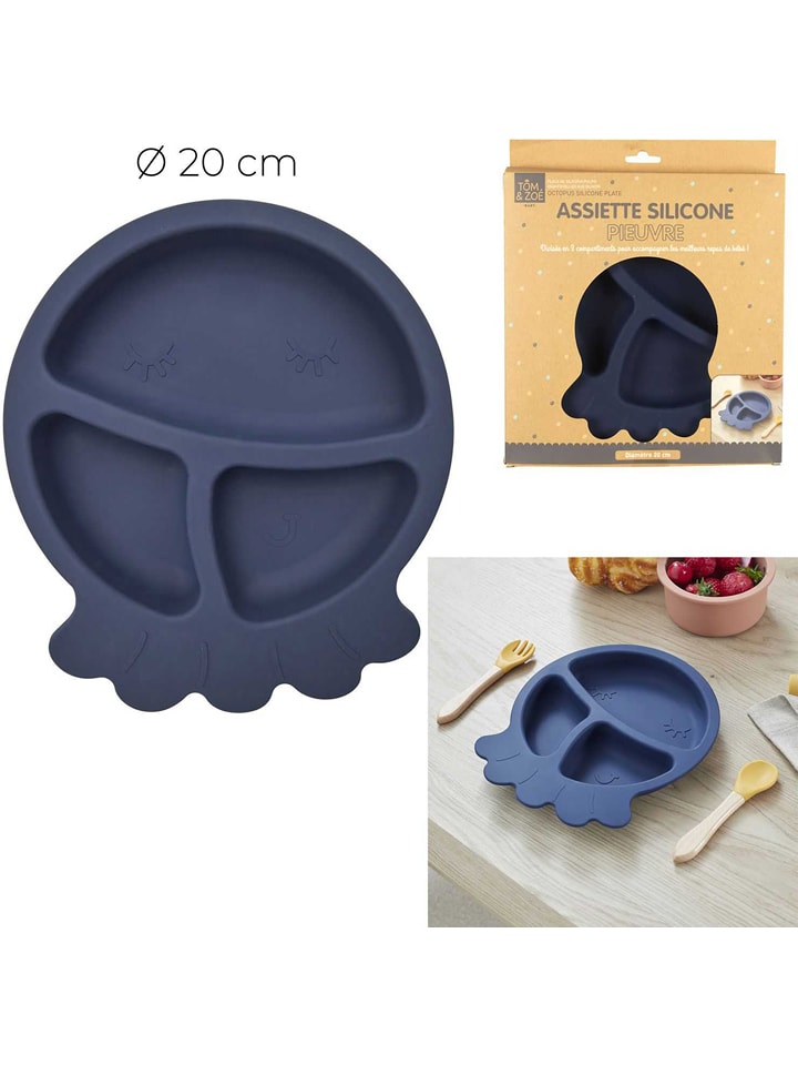 The Home Deco Kids Talerz w kolorze granatowym dla dzieci - Ø 20 cm rozmiar: onesize