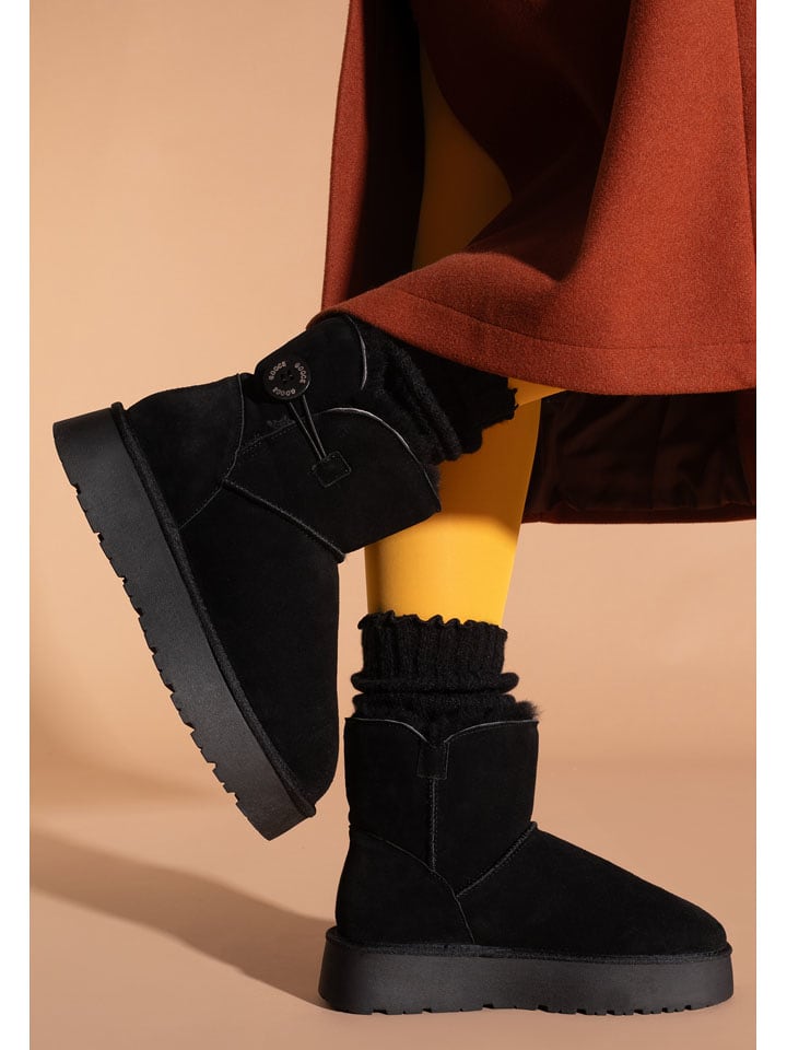 Gooce Skórzane botki zimowe "Crestone" w kolorze czarnym rozmiar: 41