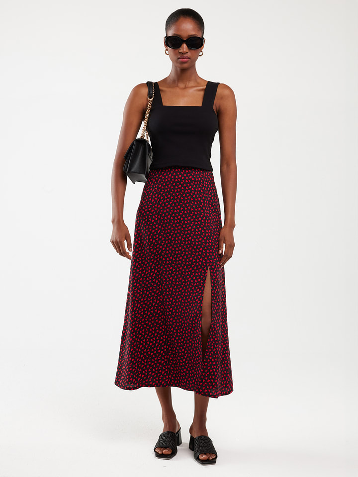 BIG STAR Spódnica w kolorze czarno-czerwonym rozmiar: S