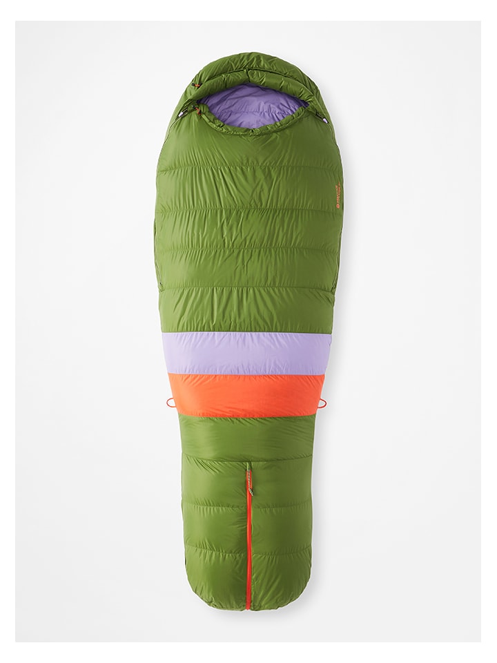 Marmot Puchowy śpiwór "Angel Fire" w kolorze zielonym - dł. 163 cm rozmiar: onesize