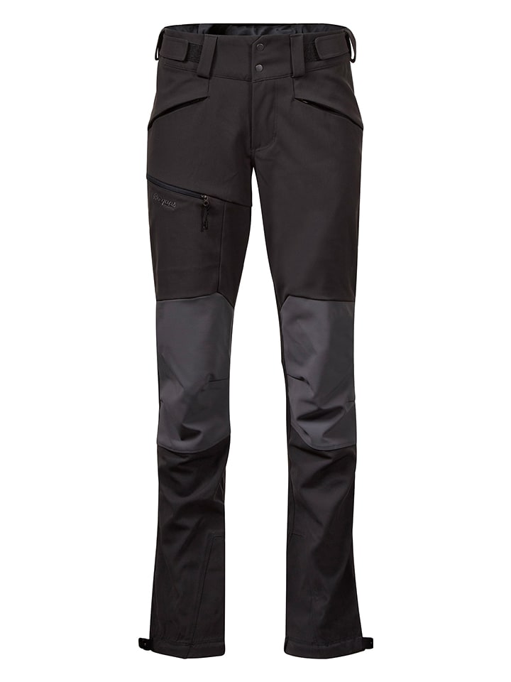 Bergans Hybrydowe spodnie trekkingowe "Fjorda" w kolorze antracytowo-szarym rozmiar: M