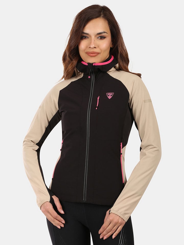 Kilpi Kurtka softshellowa "Baleo" w kolorze beżowo-czarnym rozmiar: 36