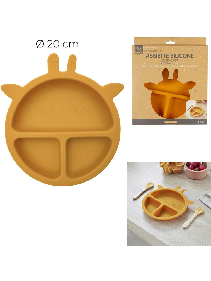 The Home Deco Kids Talerz w kolorze żółtym dla dzieci - Ø 20 cm rozmiar: onesize