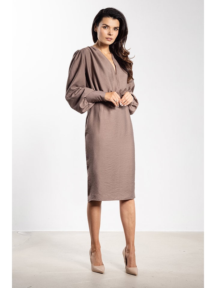 Awama Sukienka w kolorze szarobrązowym rozmiar: L