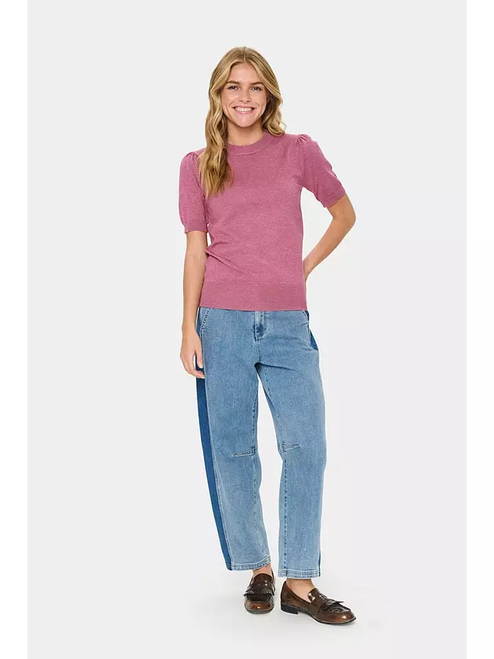 SAINT TROPEZ Sweter w kolorze jasnoróżowym rozmiar: XXL