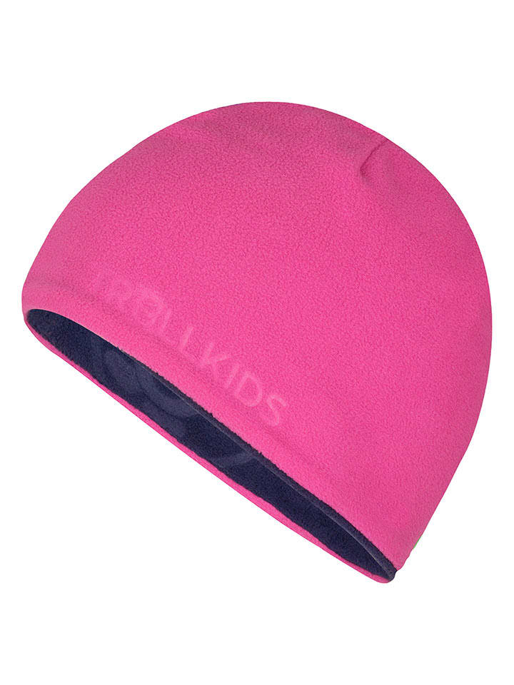 Trollkids Dwustronna czapka beanie "Finnmark" w kolorze fioletowo-różowym rozmiar: 48-52 cm
