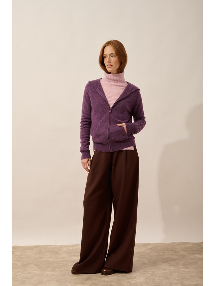 Just Cashmere Kaszmirowy kardigan "Debbie" w kolorze fioletowym rozmiar: XL