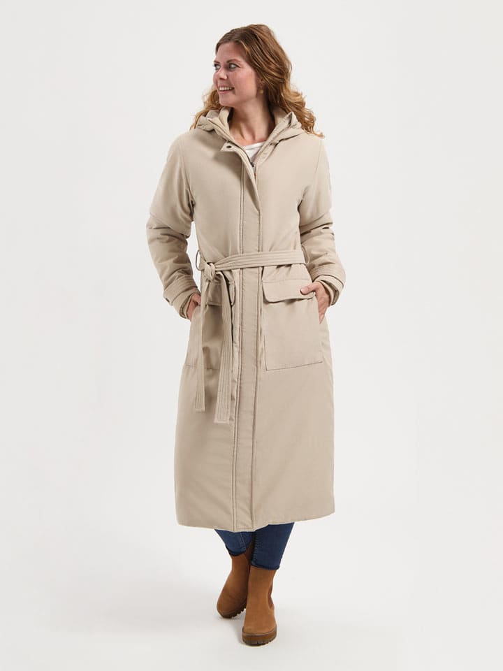 TRAVELIN' Płaszcz przejściowy w kolorze beżowym rozmiar: 3XL