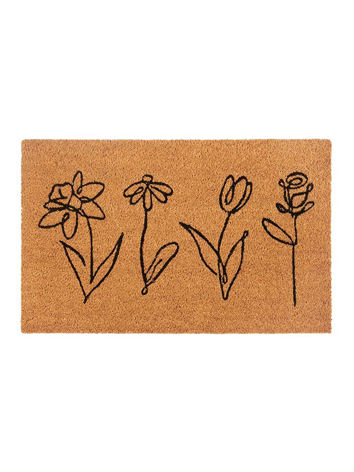 Hanse Home Wycieraczka w kolorze jasnobrązowo-czarnym z włókna kokosowego rozmiar: 40x70 cm