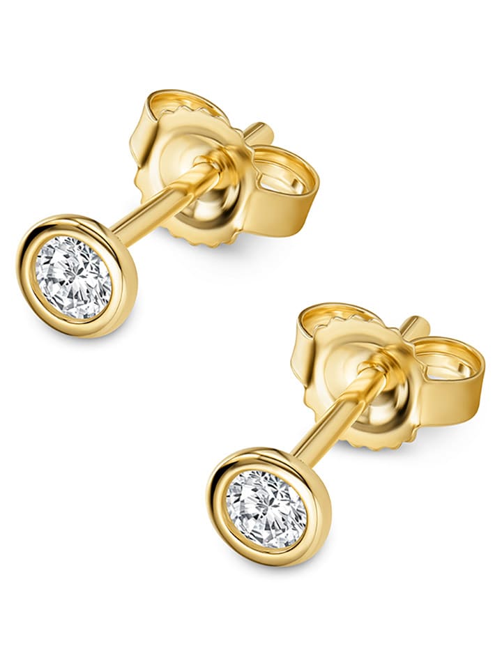 Revoni Złote kolczyki-wkrętki z diamentami rozmiar: onesize