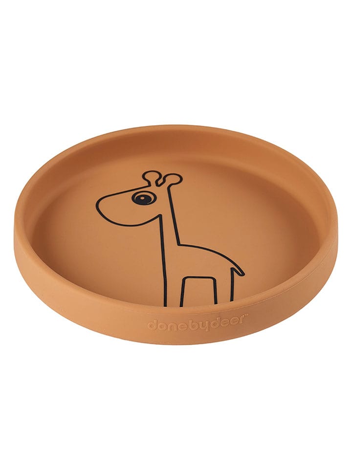 done by deer Talerz "Raffi" w kolorze musztardowym do nauki jedzenia - Ø 18 cm rozmiar: onesize