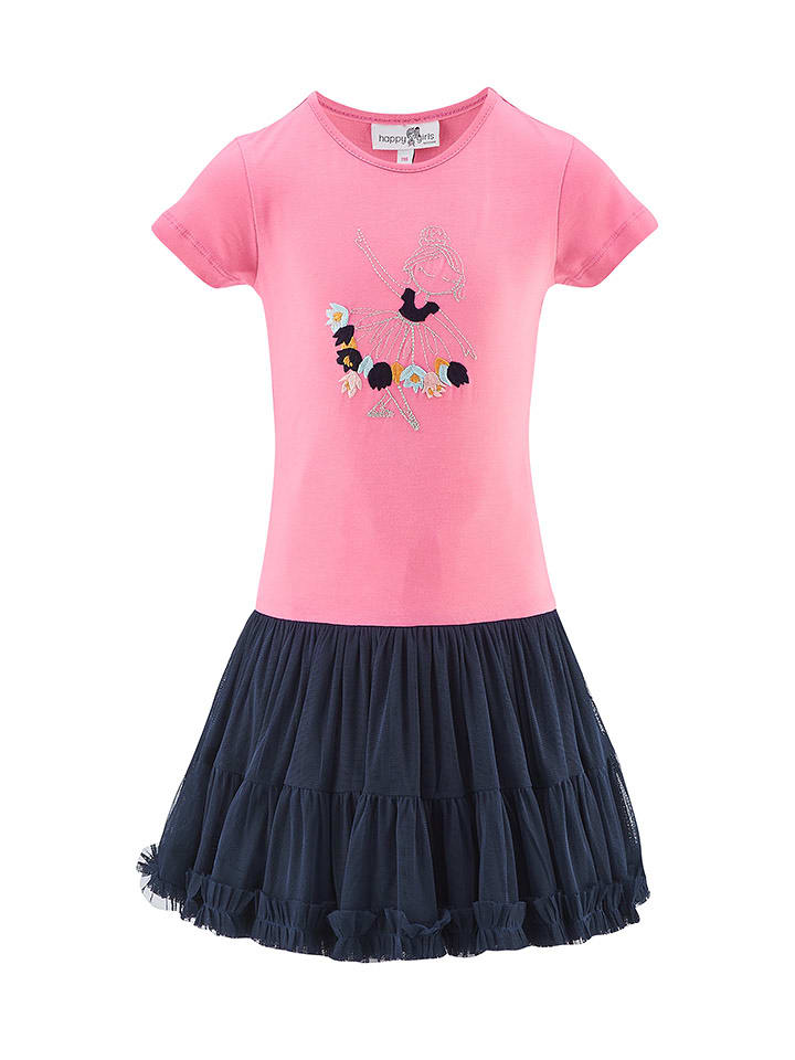 happy girls by Eisend Sukienka w kolorze jasnoróżowo-granatowym rozmiar: 146