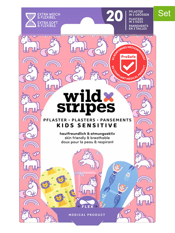 Wild Stripes Plastry (4 x 20 szt.) "Kids Fantasy" rozmiar: onesize
