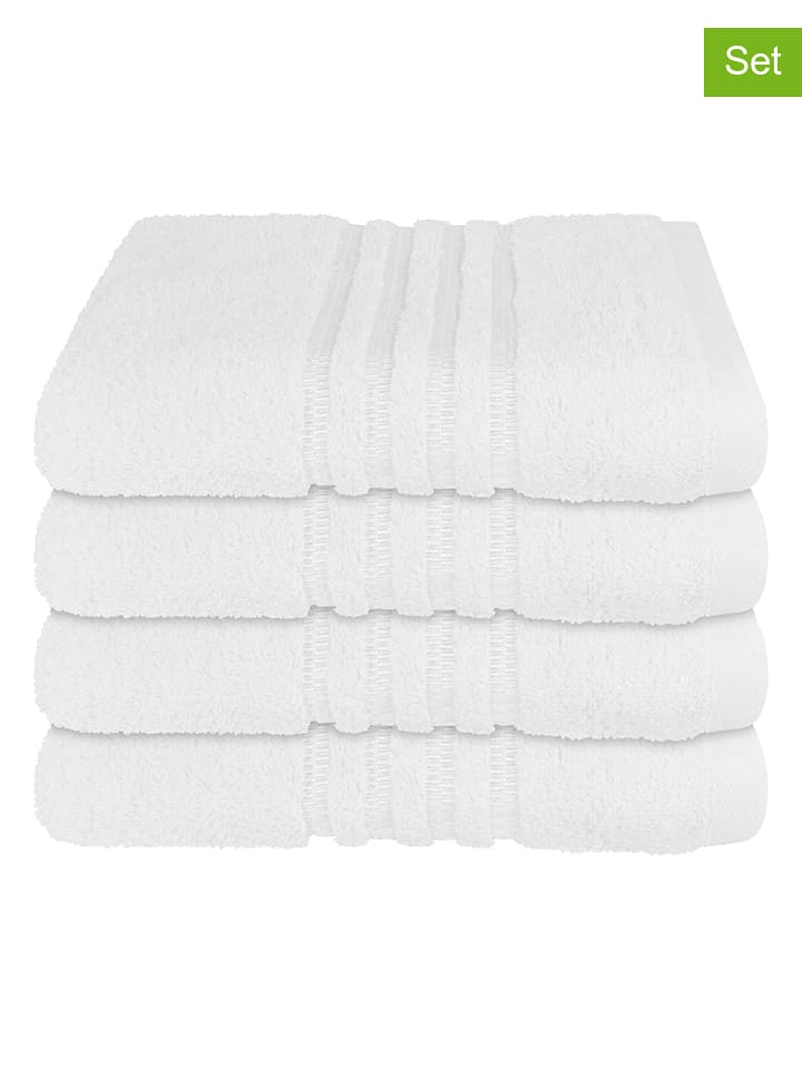 Schiesser Ręczniki (4 szt.) "Milano" w kolorze białym do rąk rozmiar: 50x100 cm