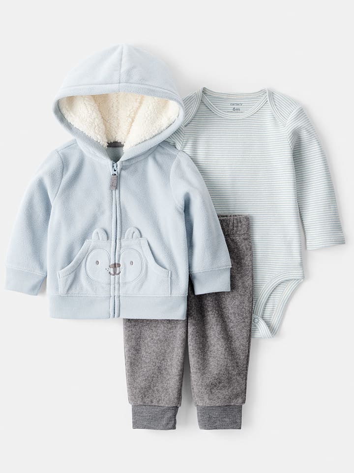 carter's 3-częściowy zestaw w kolorze błękitno-szarym rozmiar: 86
