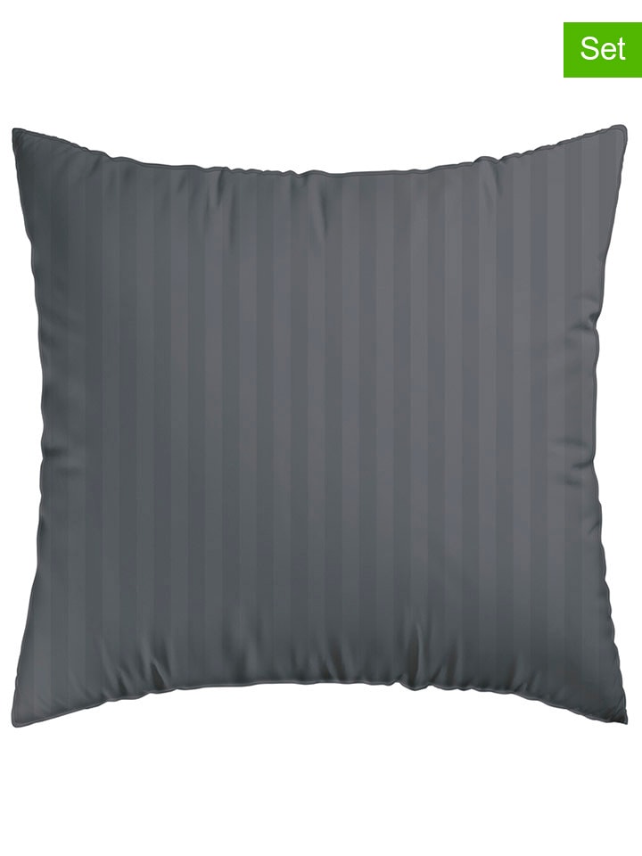 CXL by Christian Lacroix Satynowe poszewki (2 szt.) w kolorze antracytowym na poduszkę rozmiar: 50x70 cm