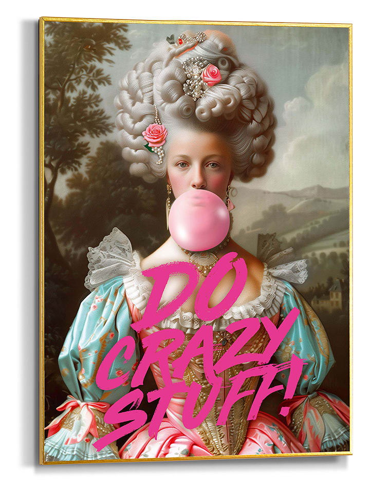 Orangewallz Druk artystyczny "Bubble Gum Portrait" w ramce rozmiar: 50x70 cm