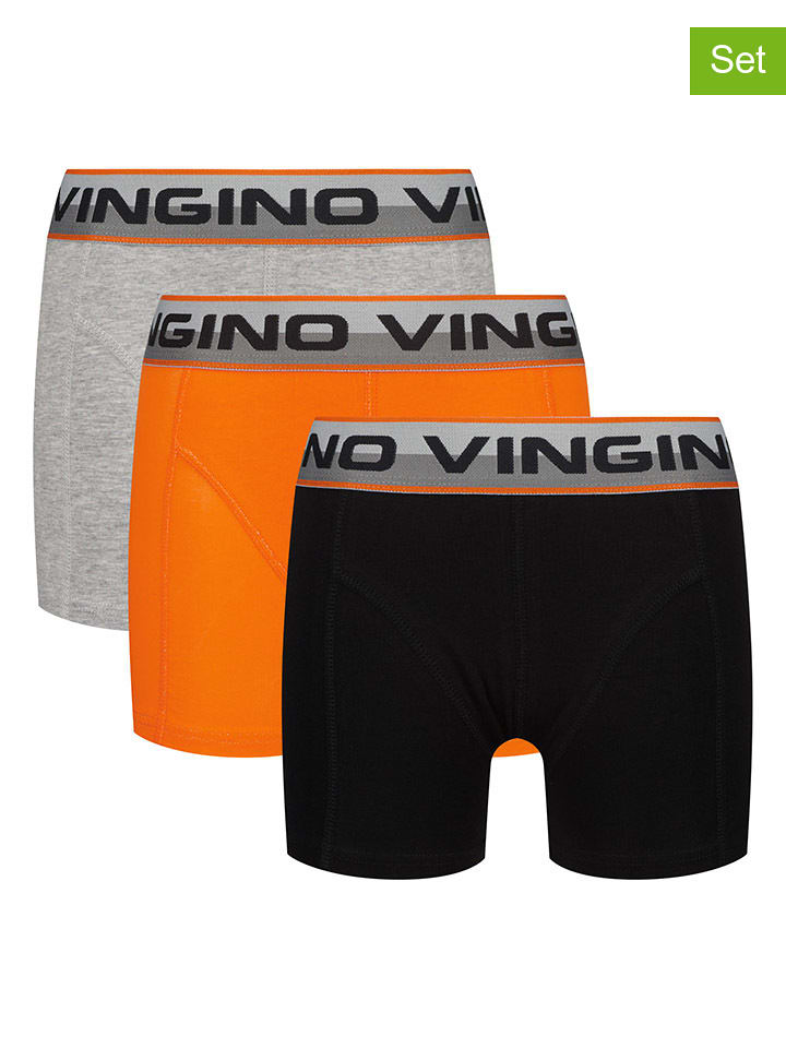 Vingino Bokserki (3 pary) w kolorze pomarańczowym, czarnym i szarym rozmiar: 158/164