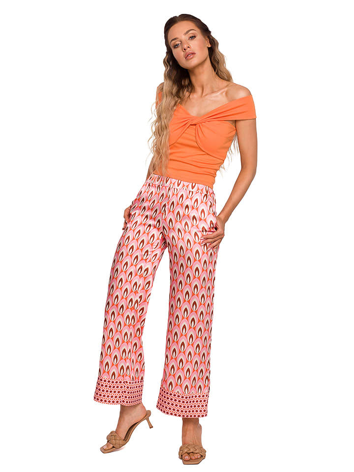 made of emotion Spodnie w kolorze jasnoróżowo-czerwonym rozmiar: S