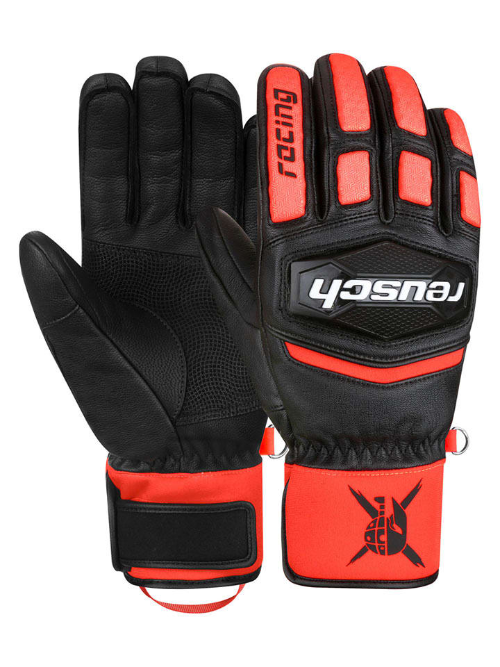 Reusch Rękawiczki funkcyjne "Worldcup Warrior GS" w kolorze pomarańczowo-czarnym rozmiar: 5,5