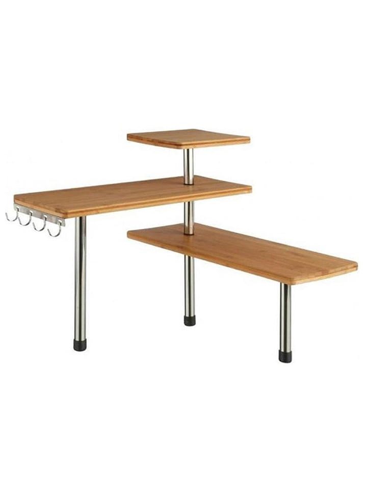 Joybos Regał narożny w kolorze jasnobrązowo-srebrnym - 45 x 38,5 x 43 cm rozmiar: onesize