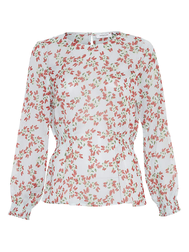 MOSS COPENHAGEN Bluzka "Satina" w kolorze błękitno-czerwonym rozmiar: M