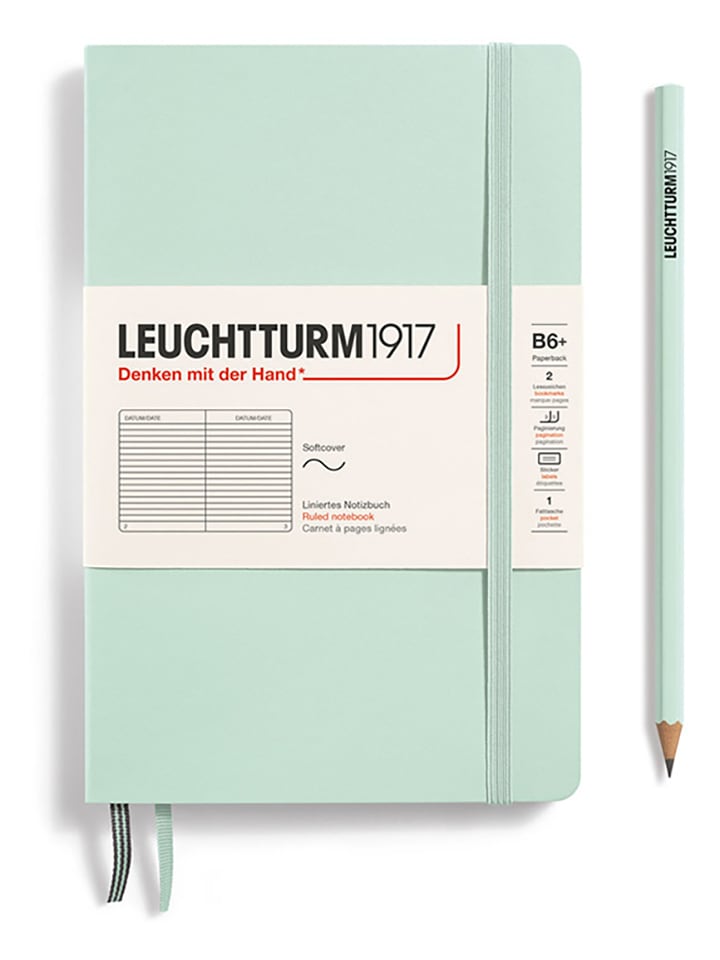 LEUCHTTURM1917 Notatnik w kolorze miętowym w linie - B6+ rozmiar: onesize