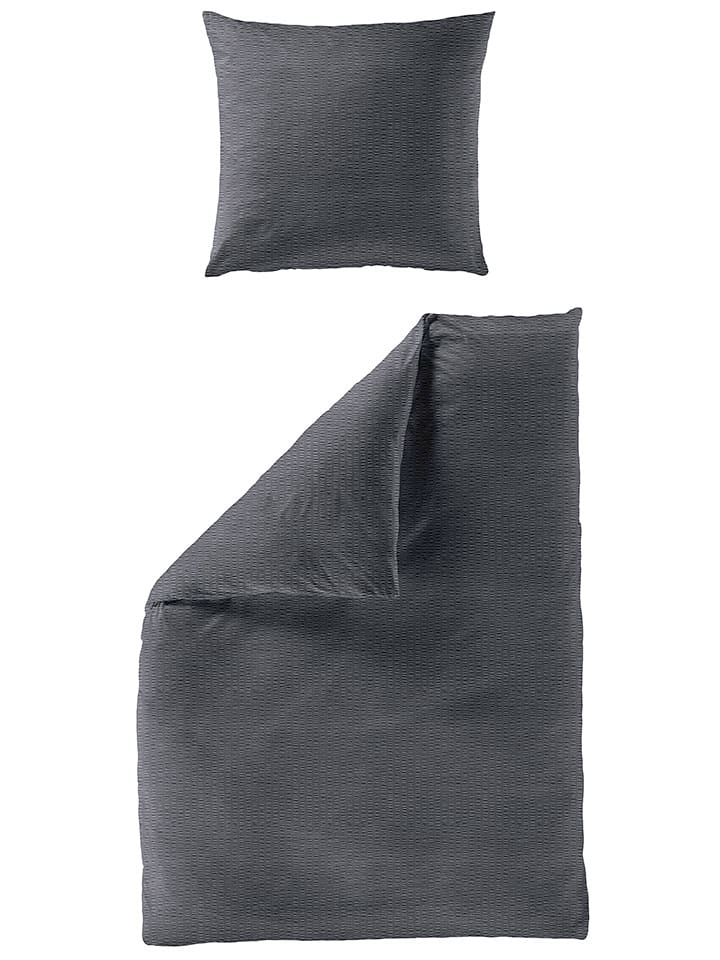 Bierbaum Komplet pościeli w kolorze ciemnoszarym z kory rozmiar: 135x200 cm