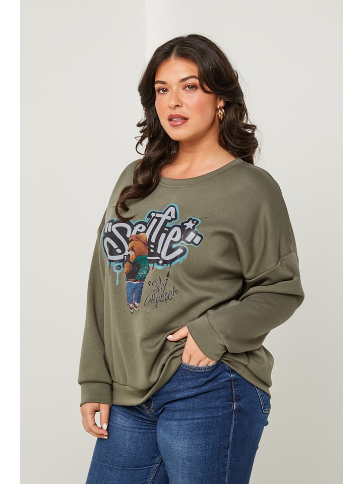 Curvy Lady Sweter w kolorze khaki rozmiar: 48/50