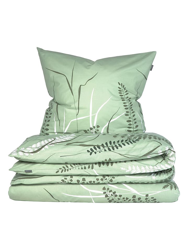 Schiesser Komplet pościeli renforcé "Annic" w kolorze zielonym rozmiar: 155x220 cm