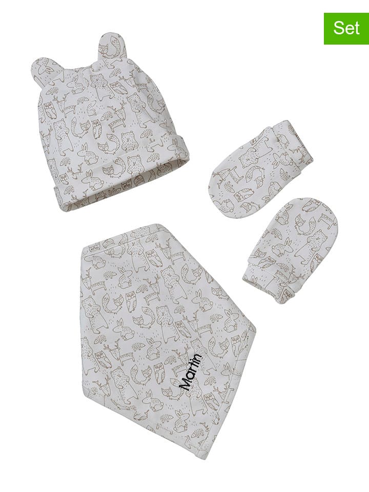 vertbaudet 3-częściowy zestaw zimowy w kolorze jasnoszarym rozmiar: 80/86