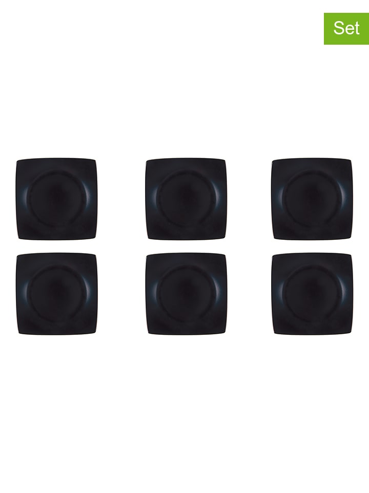 Trendy Kitchen by EXCÉLSA Talerze obiadowe (6 szt.) "Eclipse" w kolorze czarnym - 25 x 25 cm rozmiar: onesize