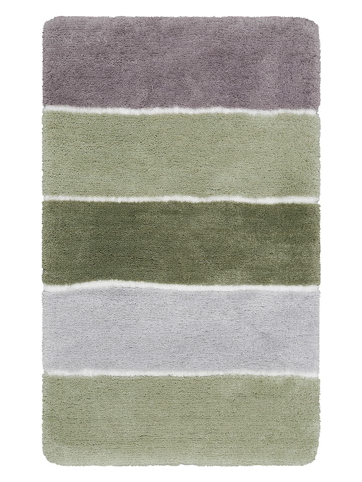 Homie Living Dywanik łazienkowy "Rio Marina" w kolorze zielono-szarym rozmiar: 80x150 cm