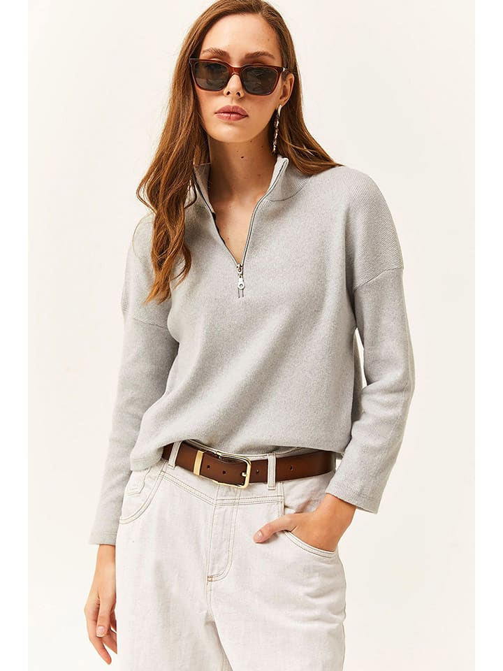 Olalook Sweter w kolorze szarym rozmiar: L/XL