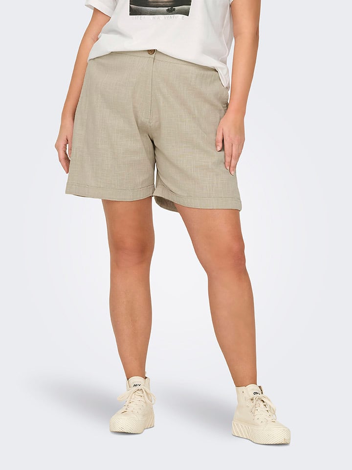 ONLY Carmakoma Szorty "Coco" w kolorze beżowym rozmiar: 54