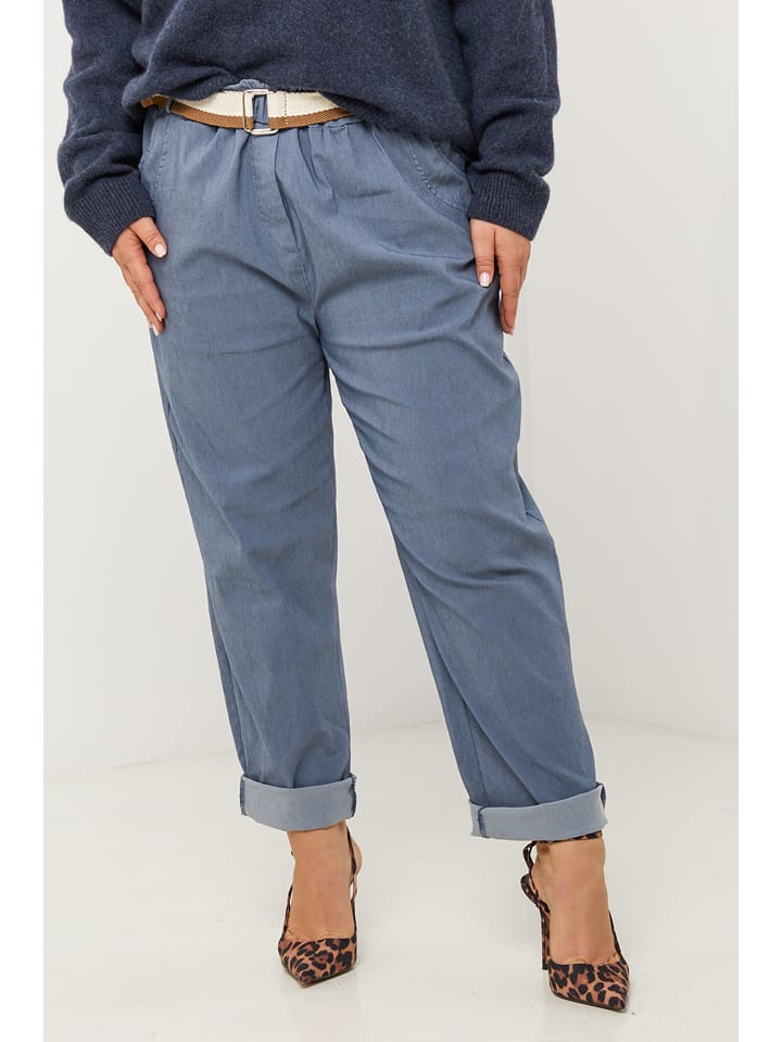 Curvy Lady Spodnie w kolorze niebieskim rozmiar: 48/50