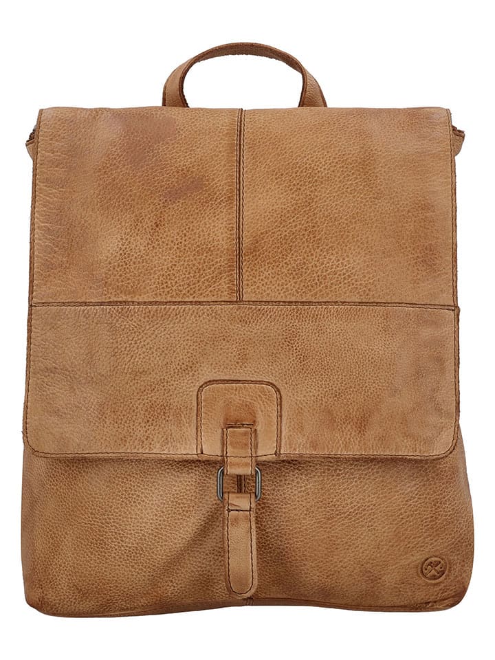 HIDE & STITCHES Skórzany plecak w kolorze jasnobrązowym - 29 x 34 x 8 cm rozmiar: onesize