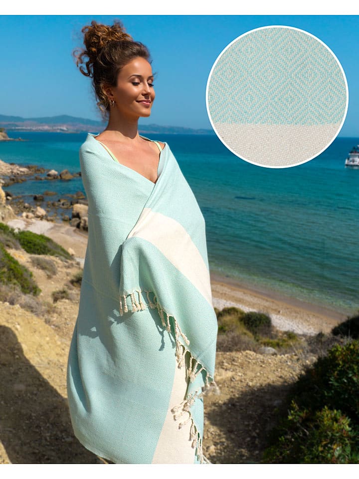 Samimi Chusta hammam w kolorze miętowym - 180 x 100 cm rozmiar: onesize