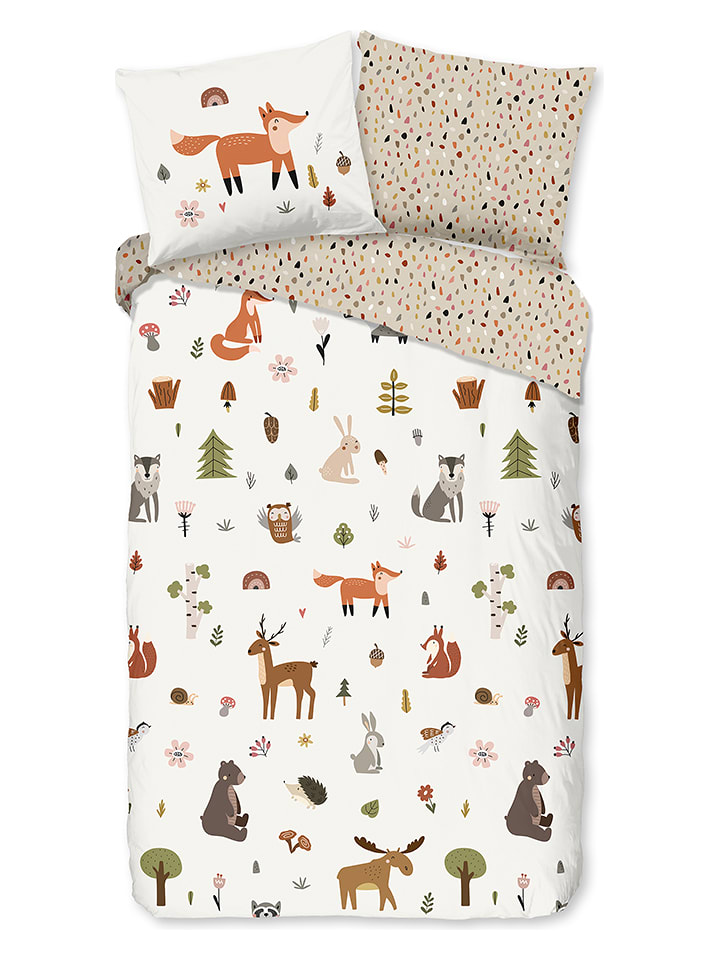 Good Morning Komplet pościeli "United" w kolorze biało-beżowym rozmiar: 140x220 cm