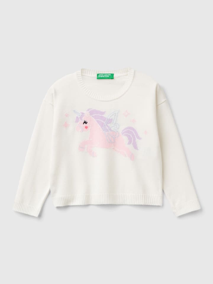 Benetton Sweter w kolorze białym rozmiar: 90