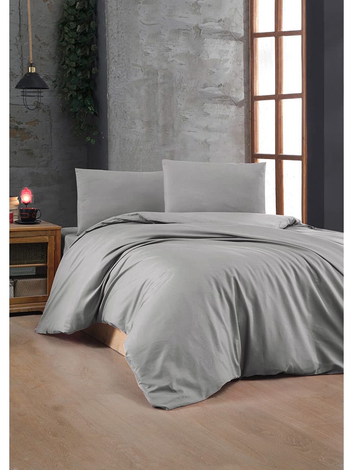 Colourful Cotton Komplet pościeli renforcé w kolorze jasnoszarym rozmiar: 135x200 cm