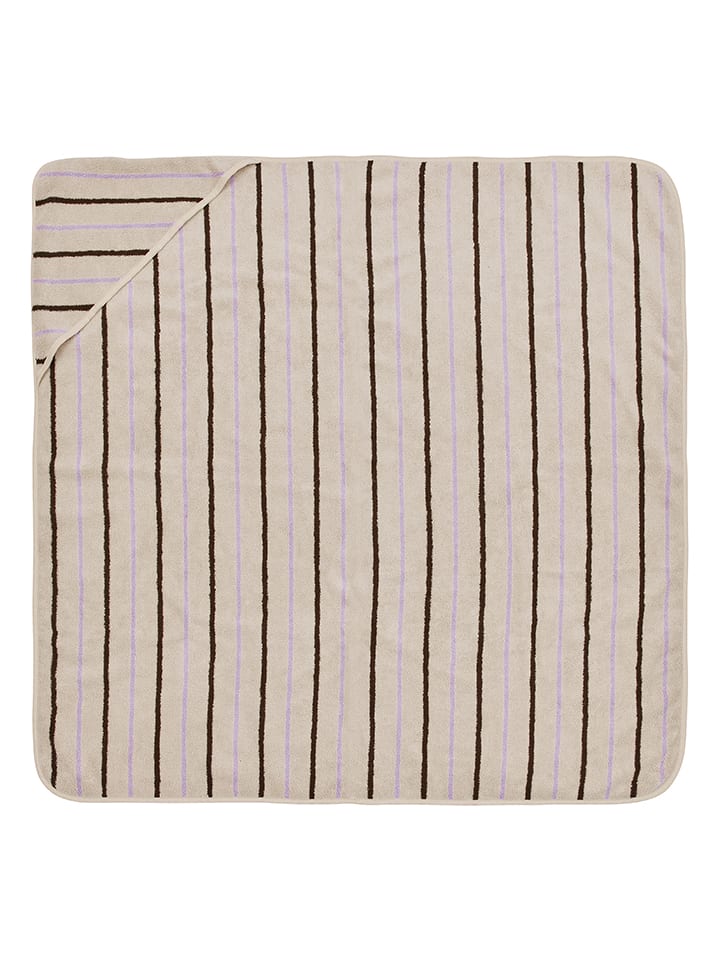 OYOY mini Ręcznik "Raita" w kolorze beżowym z kapturem - 100 x 100 cm rozmiar: onesize