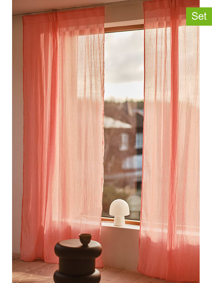 Jotex Zasłony (2 szt.) "Cia" w kolorze różowym rozmiar: 220 cm