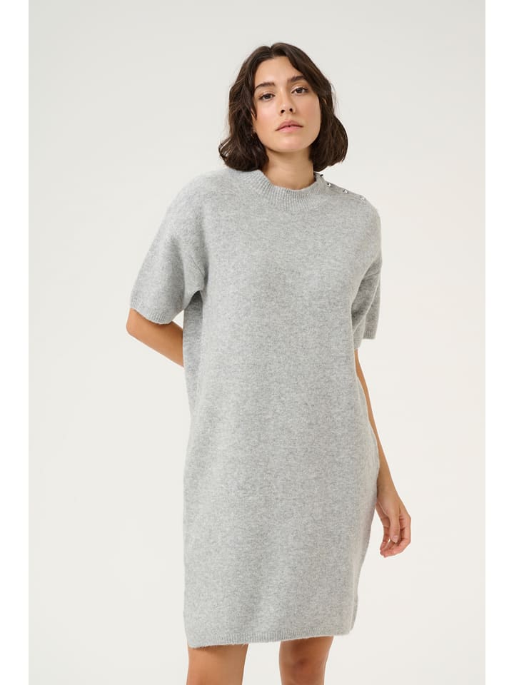 Kaffe Sukienka dzianinowa "Sylvie" w kolorze jasnoszarym rozmiar: XL